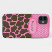 Personalisierte Rosa Giraffe Case-Mate iPhone Hülle (Rückseite (Horizontal))