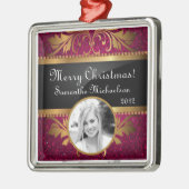 Personalisierte Rosa-Glitzer-Sequenz für benutzerd Ornament Aus Metall (Links)