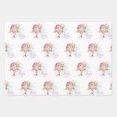 Personalisierte Rosa-Gold-Luftballons Geschenkpapier Set (Vorderseite)