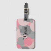 Personalisierte rosa-graue Moleküle Gepäckmarke Gepäckanhänger (Vorderseite Vertikal)