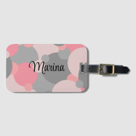 Personalisierte rosa-graue Moleküle Gepäckmarke Gepäckanhänger