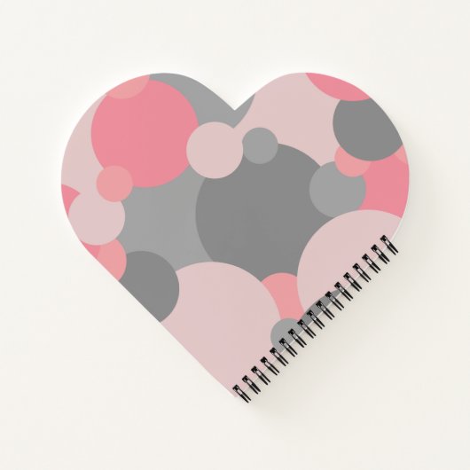 Personalisierte rosa-graue Moleküle Herzbuch Notizblock (Rückseite)