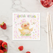 Personalisierte rosa Gummiente Papiertaschentücher Serviette (Beispiel)