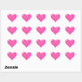 Personalisierte rosa Herz-Aufkleber mit Text Liebe (Blatt)