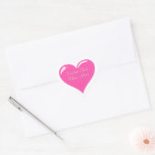 Personalisierte rosa Herz-Aufkleber mit Text Liebe (Umschlag)