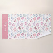 Personalisierte rosa Herz-Kinder Badehandtuch (Badehandtuch)