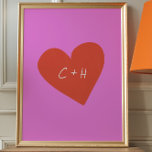 Personalisierte Rosa Herz Liebe Paare Initialen Poster<br><div class="desc">Feiern Sie Ihre Liebe mit dieser Custom Initials Heart Wall Art, die als Download oder Druckoption erhältlich ist. Mit einem kühnen roten Herz vor einem lebhaften rosa Hintergrund kann dieses Stück mit Ihren Initialen für eine herzliche und einzigartige Touch personalisiert werden. Ideal für Jubiläen, den Valentinstag oder einfach nur Ihre...</div>