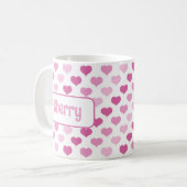Personalisierte Rosa Herz-Tasse Kaffeetasse (Vorderseite Links)