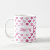 Personalisierte Rosa Herz-Tasse Kaffeetasse (Links)