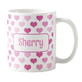 Personalisierte Rosa Herz-Tasse Kaffeetasse