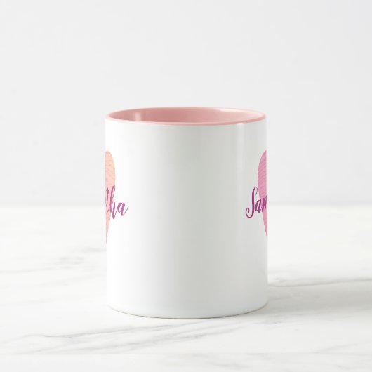 Personalisierte rosa Herz-Tasse Tasse (Zentrum)