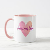 Personalisierte rosa Herz-Tasse Tasse (Links)
