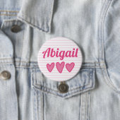 Personalisierte rosa Herzen Button (Beispiel)