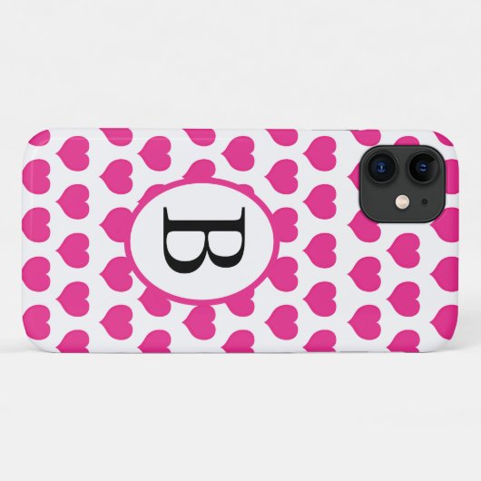 Personalisierte rosa Herzen Case-Mate iPhone Hülle (Rückseite (Horizontal))