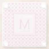 Personalisierte rosa Herzen Glasuntersetzer (Rückseite)