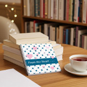 Personalisierte rosa Herzen, Ocean Blue Weave Jour Notizblock