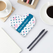 Personalisierte rosa Herzen, Ocean Blue Weave Jour Notizblock