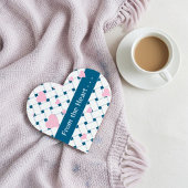 Personalisierte rosa Herzen, Ocean Blue Weave Jour Notizblock