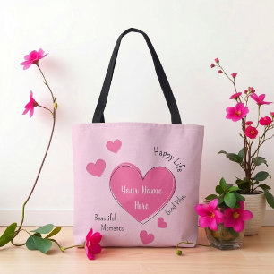 Personalisierte rosa Herzen-Tasche Tasche