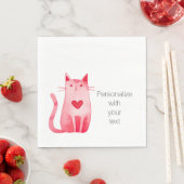 Personalisierte rosa Herzkamera Serviette (Beispiel)