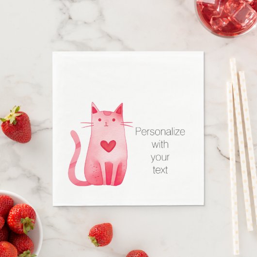 Personalisierte rosa Herzkamera Serviette (Beispiel)