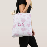 Personalisierte rosa Herztotentasche Tasche<br><div class="desc">Diese große Tasche ist bezaubernd. Perfekt für Ihre Einkäufe und die großen Herzen sind so niedlich. Es wäre eine großartige personalisierte Brautjungfrau oder perfekt für die Braut oder Mutter,  für einen Jahrestag,  sowie ein Geburtstagsgeschenk für das Mädchen,  das Lieben Herz.</div>