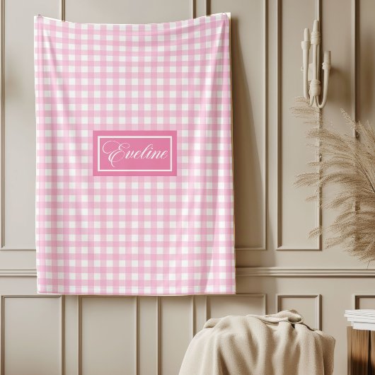 Personalisierte rosa karierte Decke Chic Cozy Akze