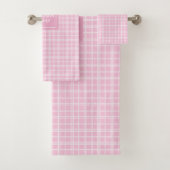 Personalisierte rosa karierte Handtücher elegante (Insitu)