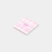 Personalisierte rosa karierte Post-It-Notizen mit  Post-it Klebezettel (angewinkelt)