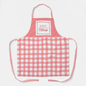 Personalisierte rosa karierte Schürze für Frauen (Vorderseite)