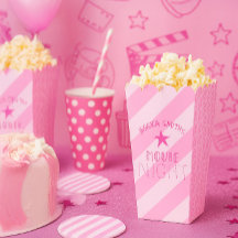 Personalisierte rosa Kinoabend-Popcorn-Box