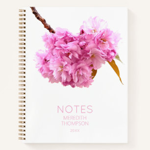 Personalisierte rosa Kirschblüten-Blumen Notizblock