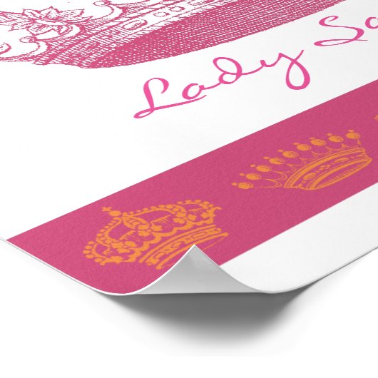 Personalisierte rosa Krone Poster (Ecke)