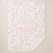 Personalisierte rosa Kuh Druck Sherpa Blankon Sherpadecke (Vorderseite)