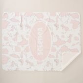 Personalisierte rosa Kuh Druck Sherpa Blankon Sherpadecke (Vorderseite (Horizontal))