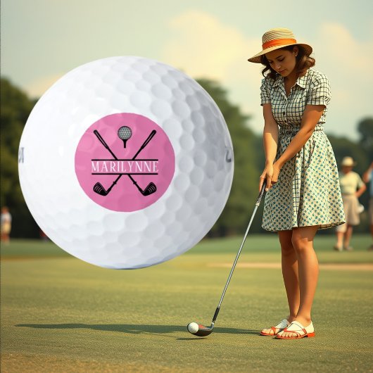 Personalisierte rosa Ladys Golfball