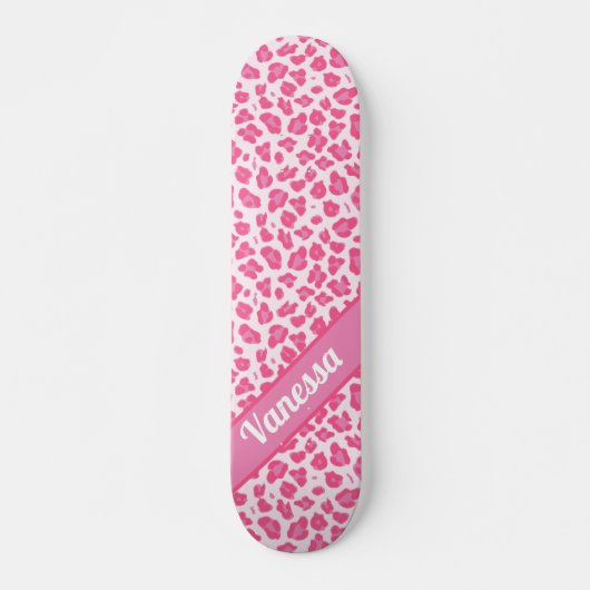 Personalisierte Rosa Leopard Print - Girls Skatebo Skateboard (Vorne)