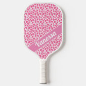 Personalisierte Rosa Leopard Print - Mädchen Pickleball Schläger (Vorderseite)