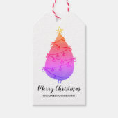 Personalisierte Rosa Lila Weihnachtsbaumgeschenkta Geschenkanhänger (Vorderseite)
