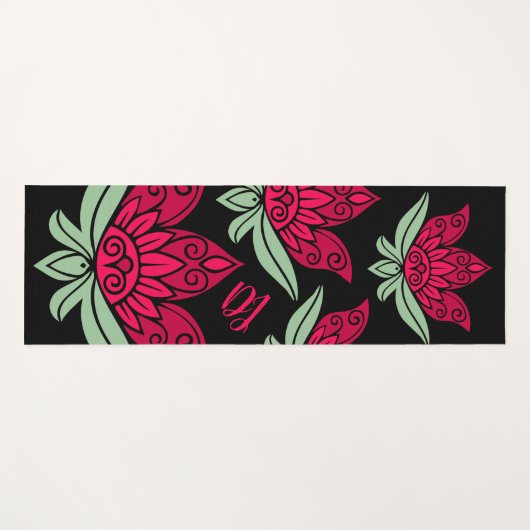 Personalisierte Rosa Lotus-Blume Yogamatte (Vorderseite (Horizontal))