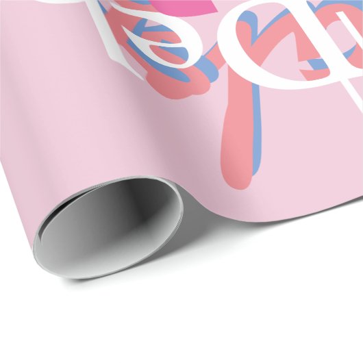personalisierte rosa Mädchenname Geschenkpapier (Rolleneckpunkt)