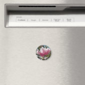 Personalisierte rosa Magnolienblüte Magnet (In Situ (Geschirrspüler))