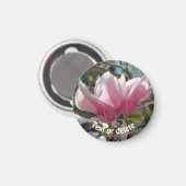 Personalisierte rosa Magnolienblüte Magnet (Vorderseite/Rückseite)