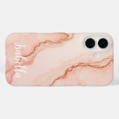 Personalisierte rosa Marmor Modernität Case-Mate iPhone Hülle (Rückseite (Horizontal))