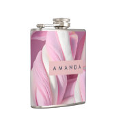 Personalisierte rosa Marshmallow-Twist Flachmann (Rechts)