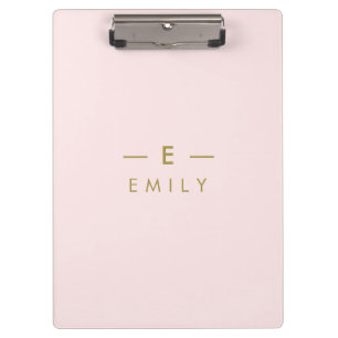 Personalisierte, rosa-minimalistische Moderne Klemmbrett