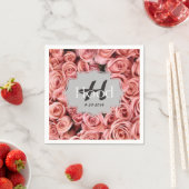 Personalisierte Rosa Monogram Veranstaltung Napkin Serviette (Beispiel)
