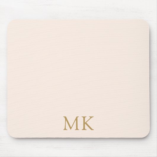 Personalisierte Rosa-Monogramm-Initialen Mousepad (Vorne)