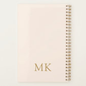 Personalisierte Rosa-Monogramm-Initialen Planer (Rückseite)