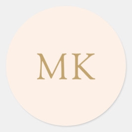 Personalisierte Rosa-Monogramm-Initialen Runder Aufkleber